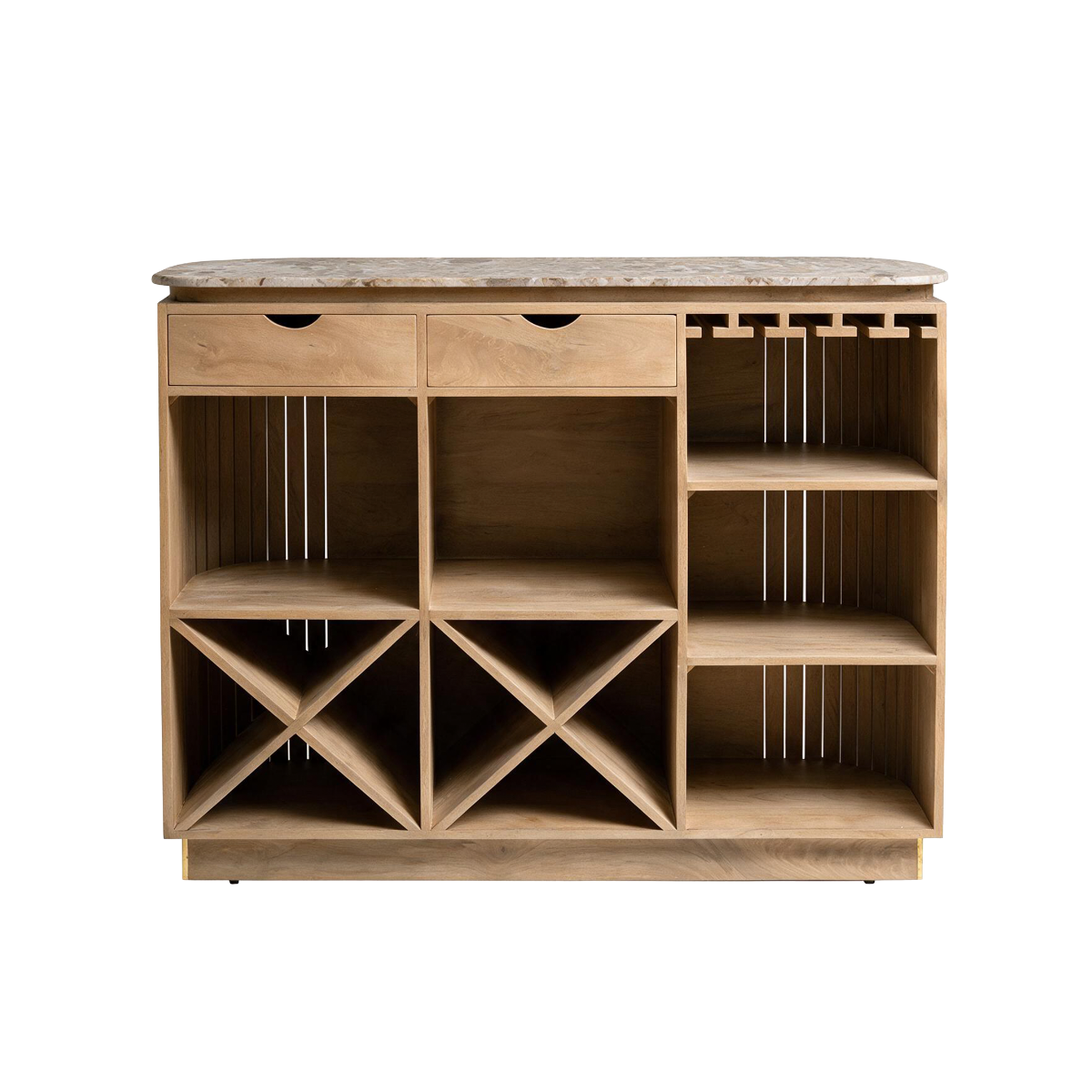 Bar en marbre et bois de manguier Cyrène