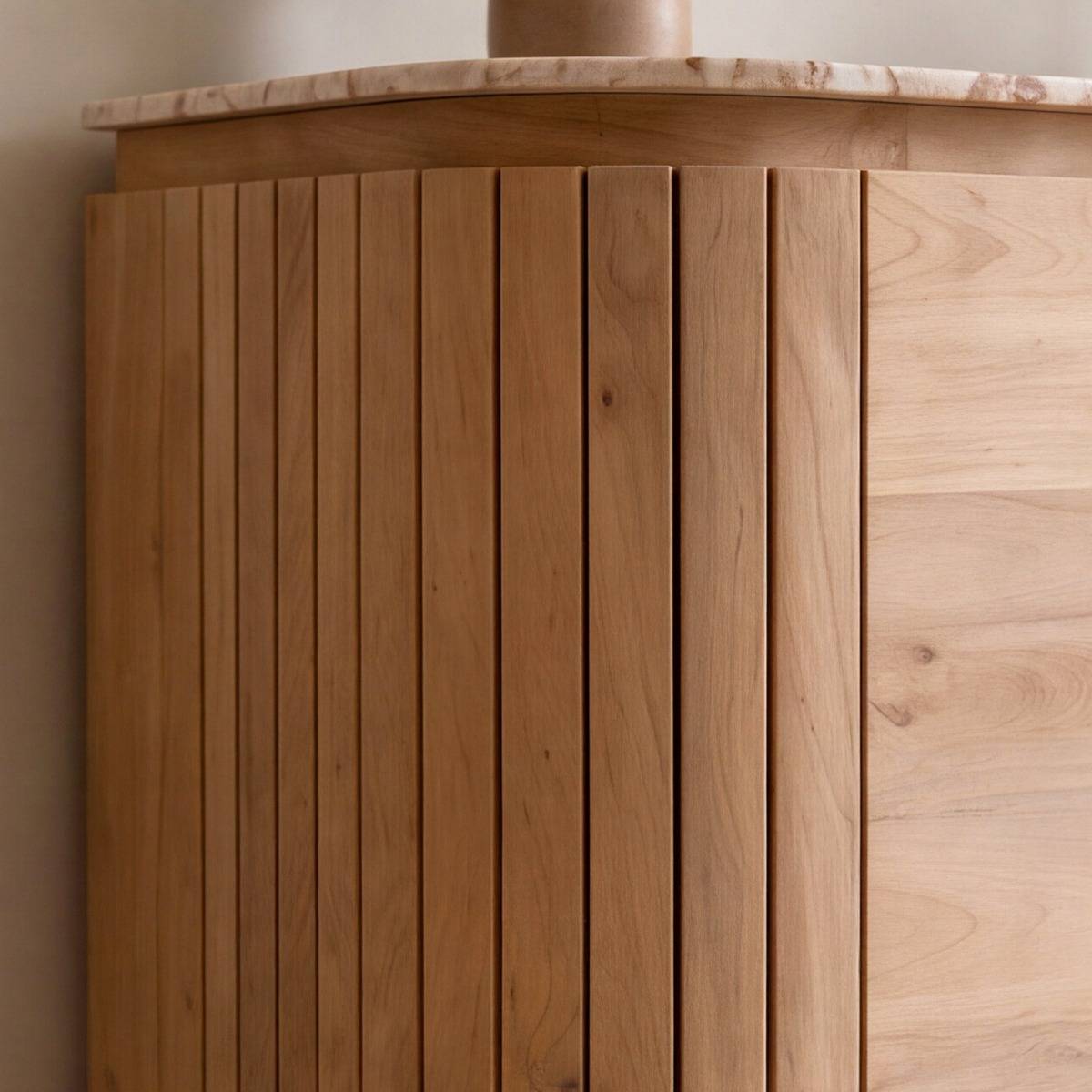 Buffet en marbre et bois de manguier 95 cm Cyrène