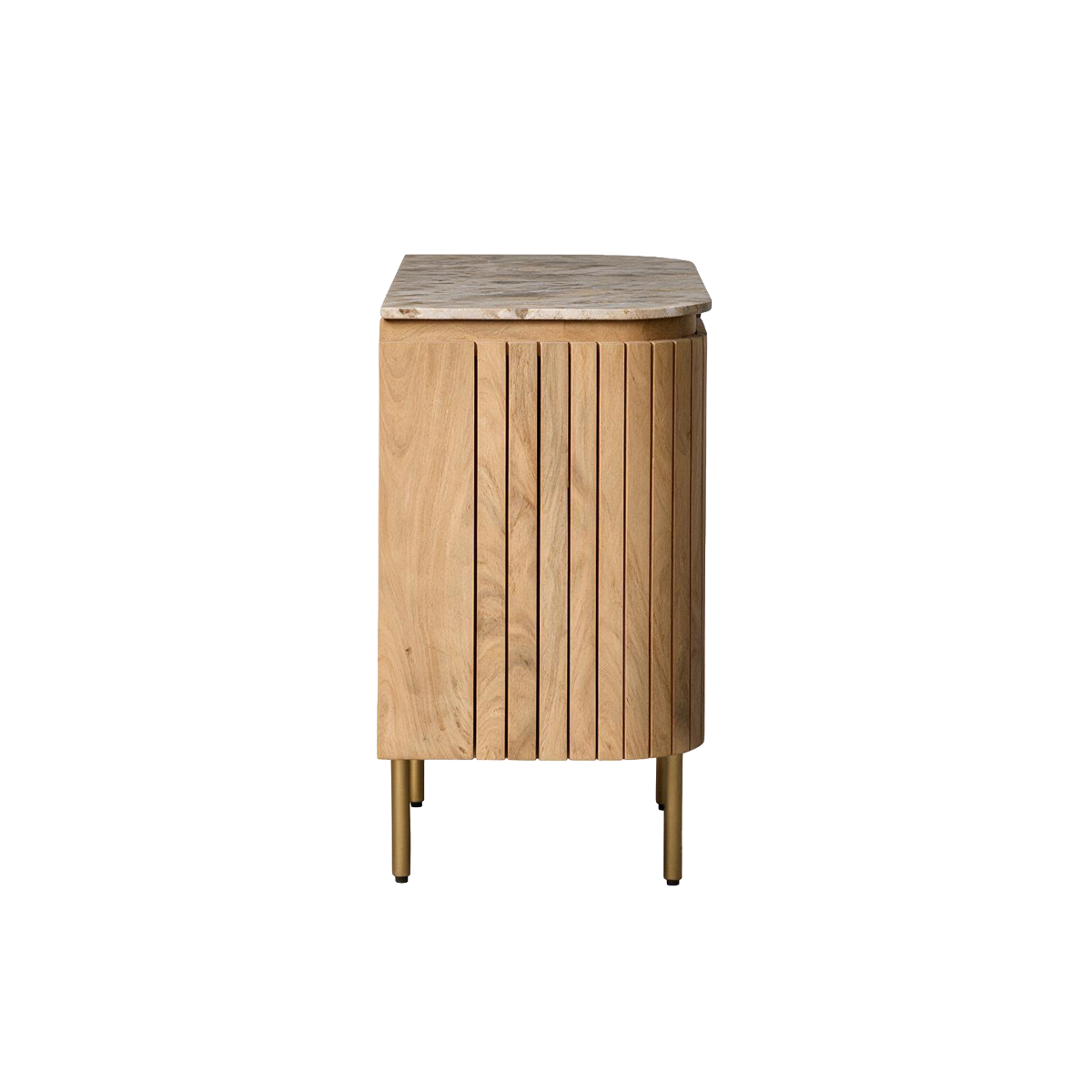 Buffet en marbre et bois de manguier 95 cm Cyrène