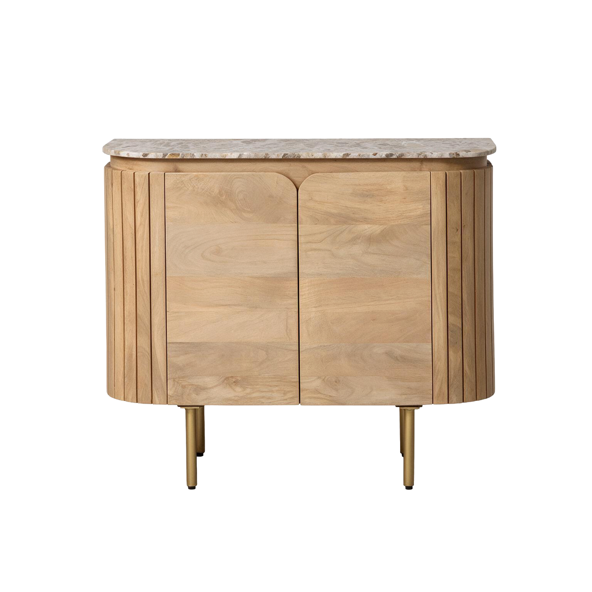 Buffet en marbre et bois de manguier 95 cm Cyrène