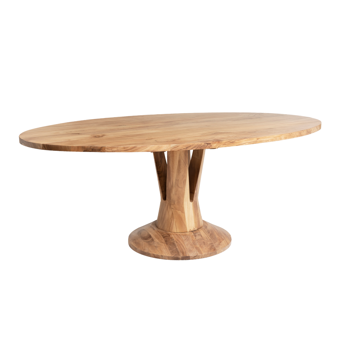 Table à manger ovale en bois d'acacia 220 cm Sauge