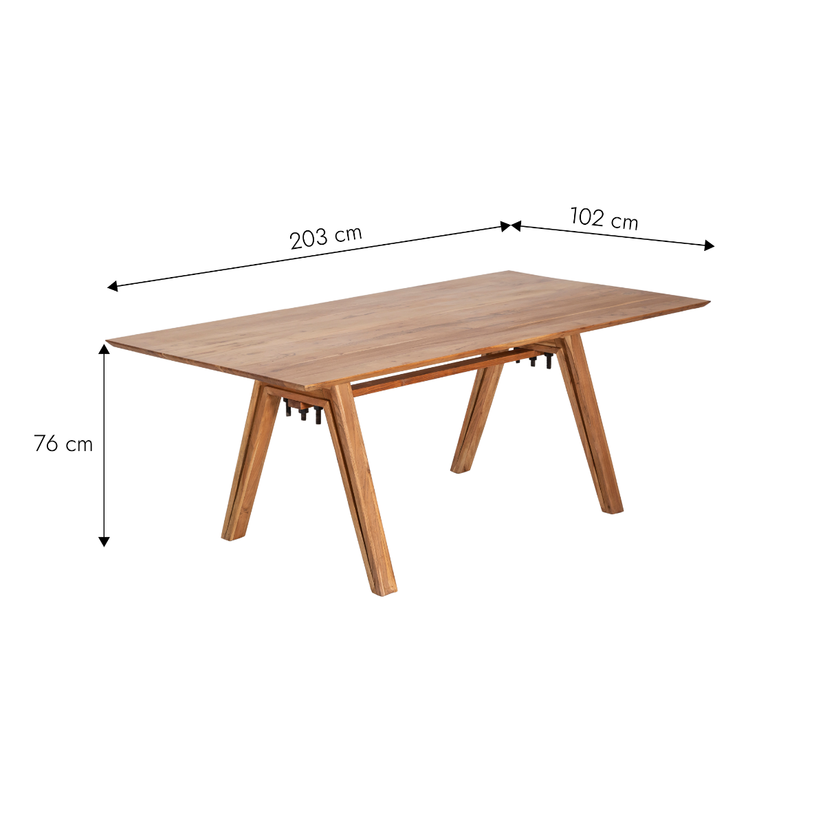 Table ronde 140cm acacia pied central - Made in Meubles