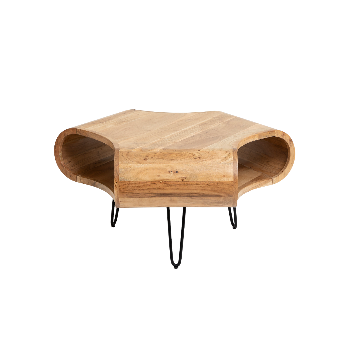 Table basse en bois d'acacia et métal Ian