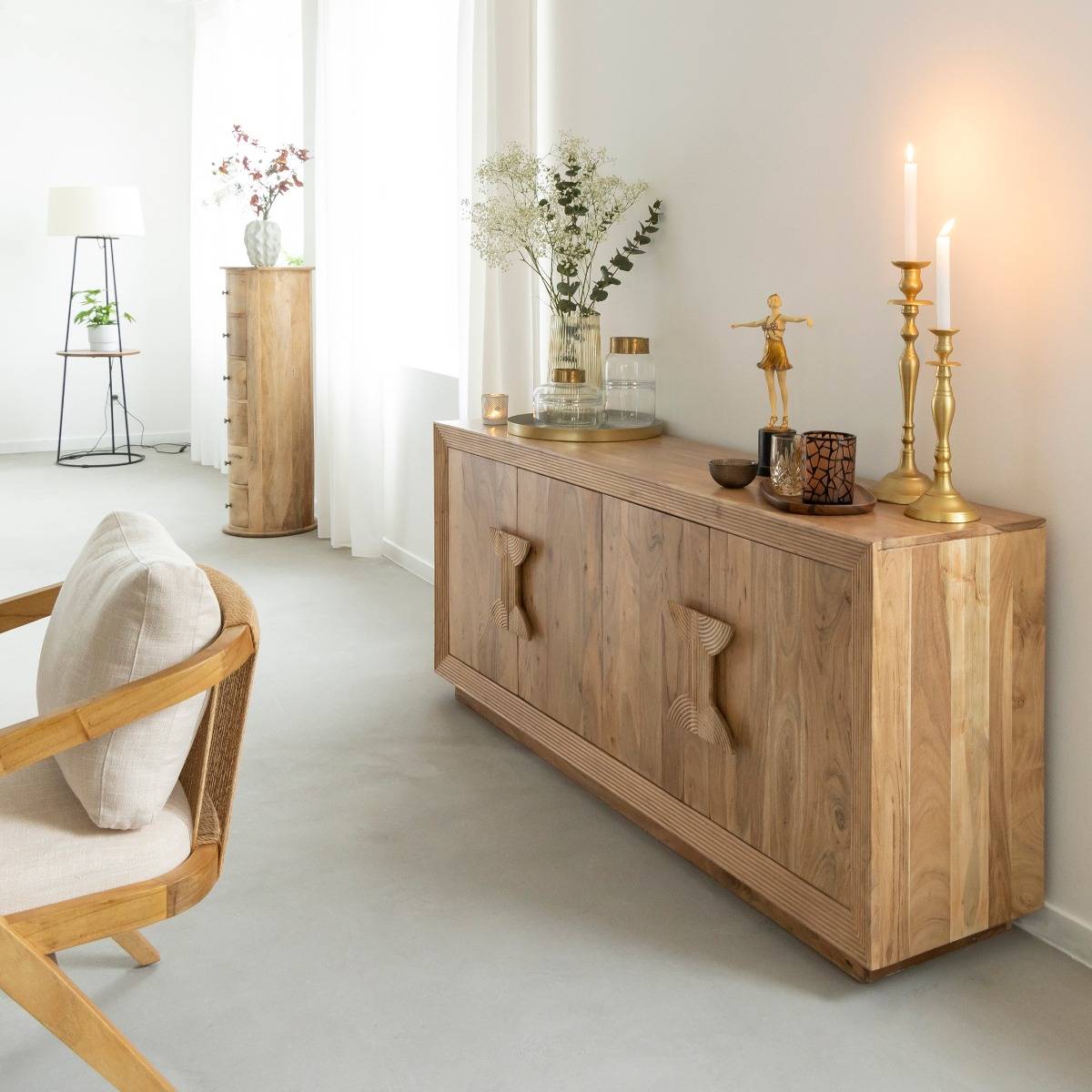 Buffet en bois d'acacia Lonni
