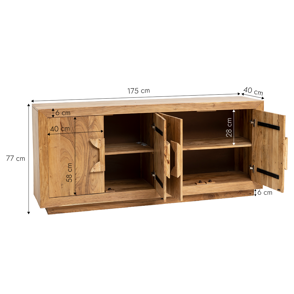 Buffet en bois d'acacia Lonni