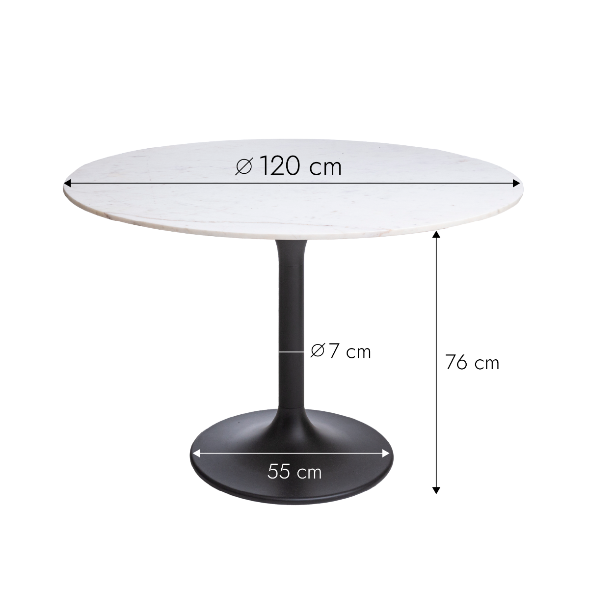Table à manger ronde en marbre Servane