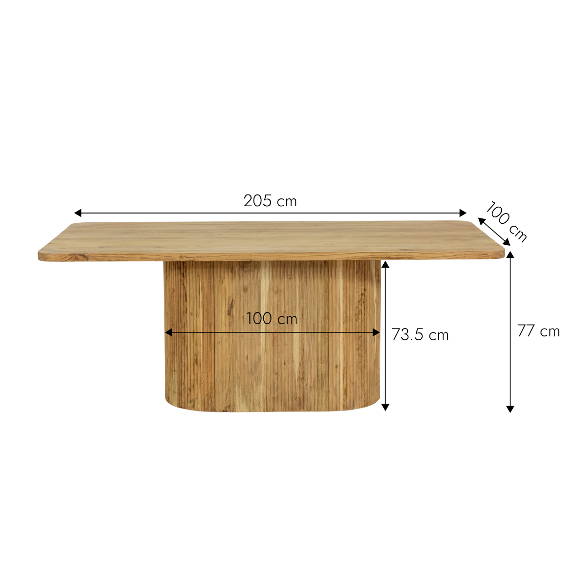 Table à manger en bois d'acacia Vali
