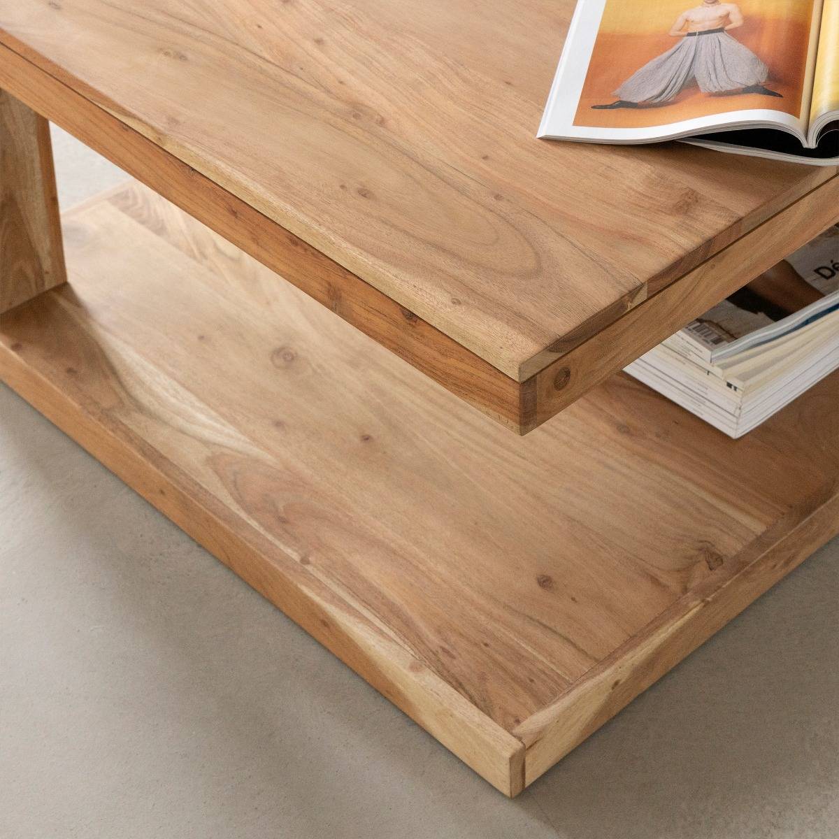 Table basse carrée en bois d'acacia Caël