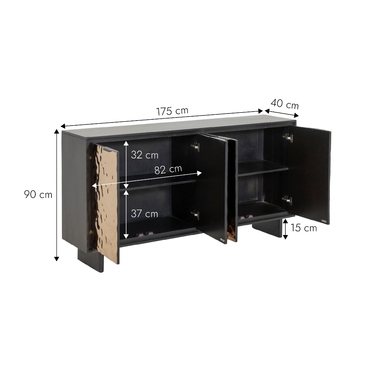 Buffet en bois de manguier et métal Nebula