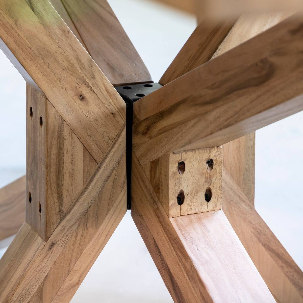 Table à manger rectangulaire en bois d'acacia Izel