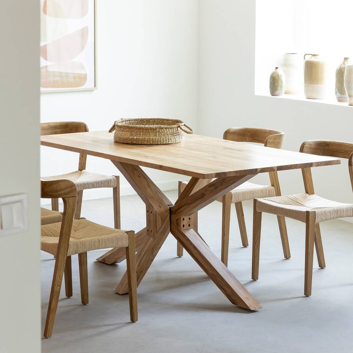 Table à manger rectangulaire en bois d'acacia Izel