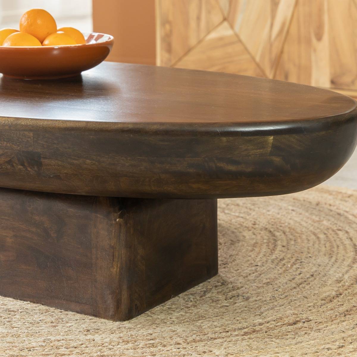 Table basse ovale en bois de manguier Morana