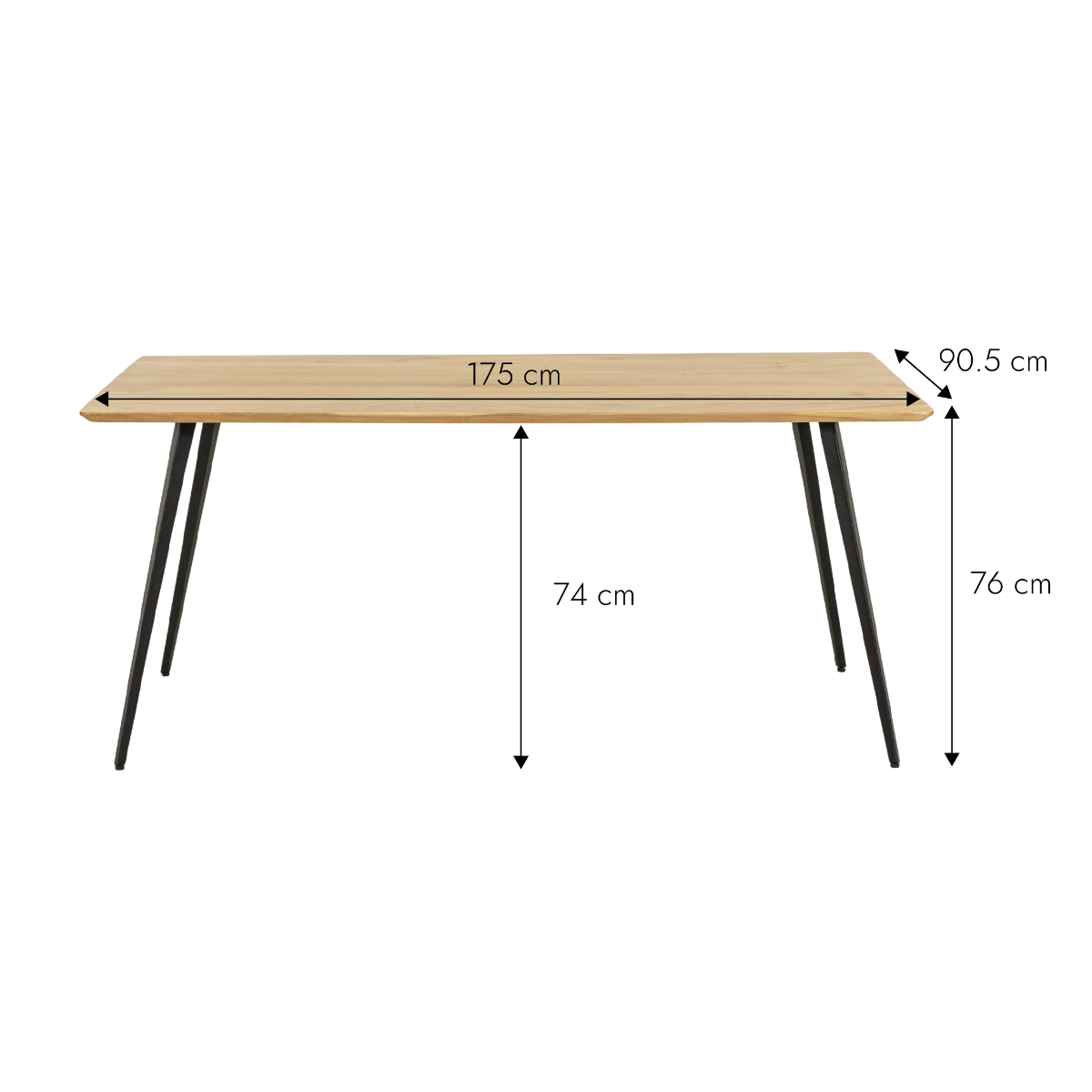 Table à manger en bois d'acacia et métal Alan