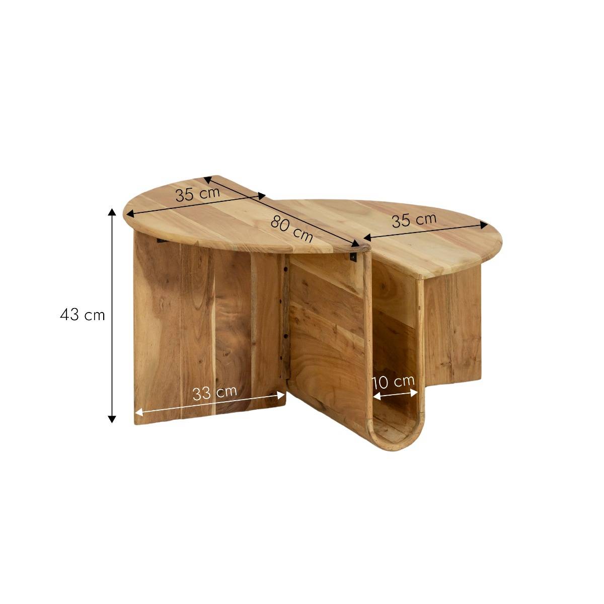 Table basse ronde en bois d'acacia Astare
