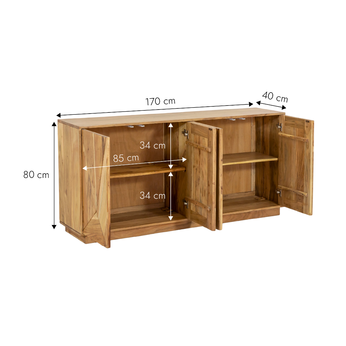 Buffet en bois d'acacia massif Ezéa