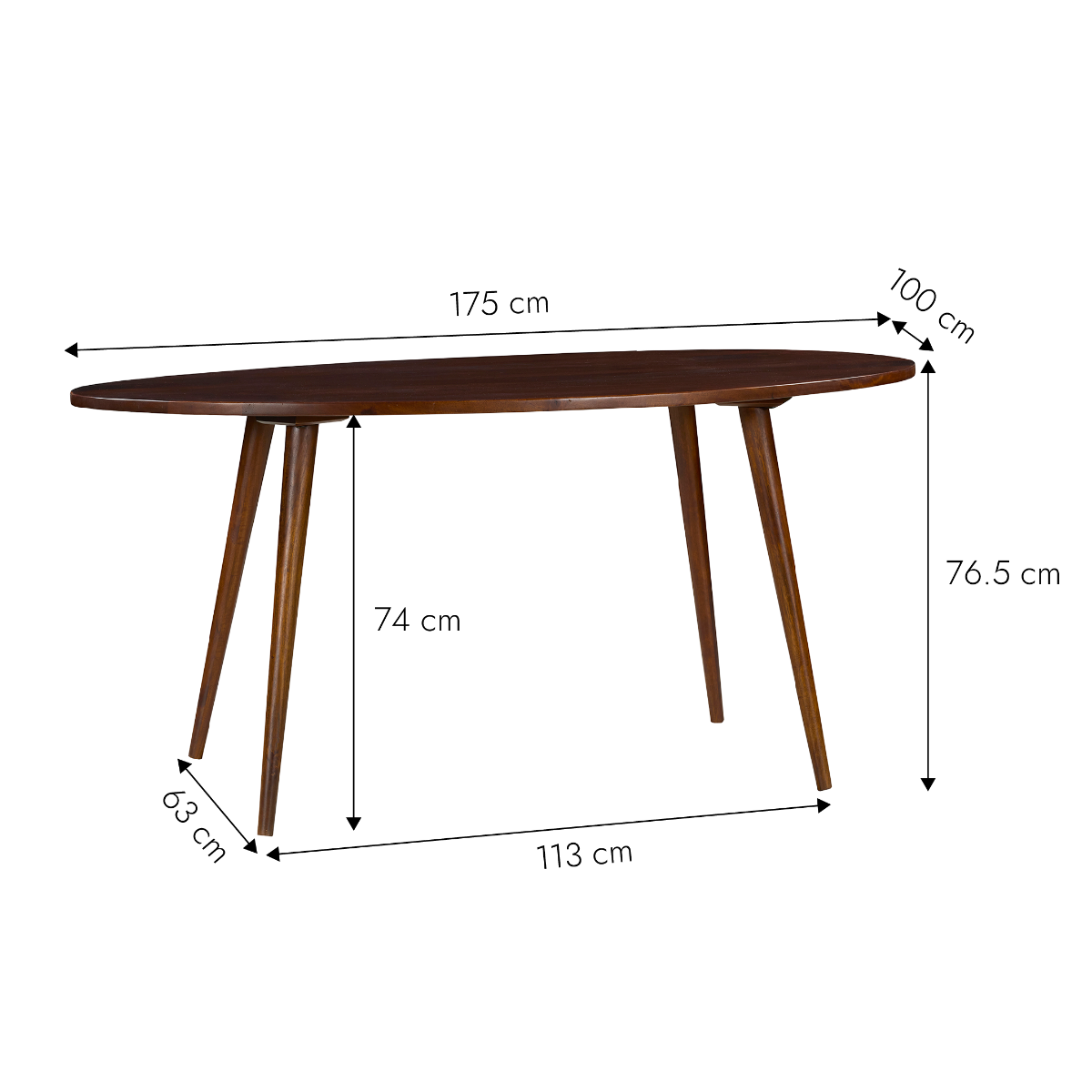 Table à manger en bois de manguier Ayko