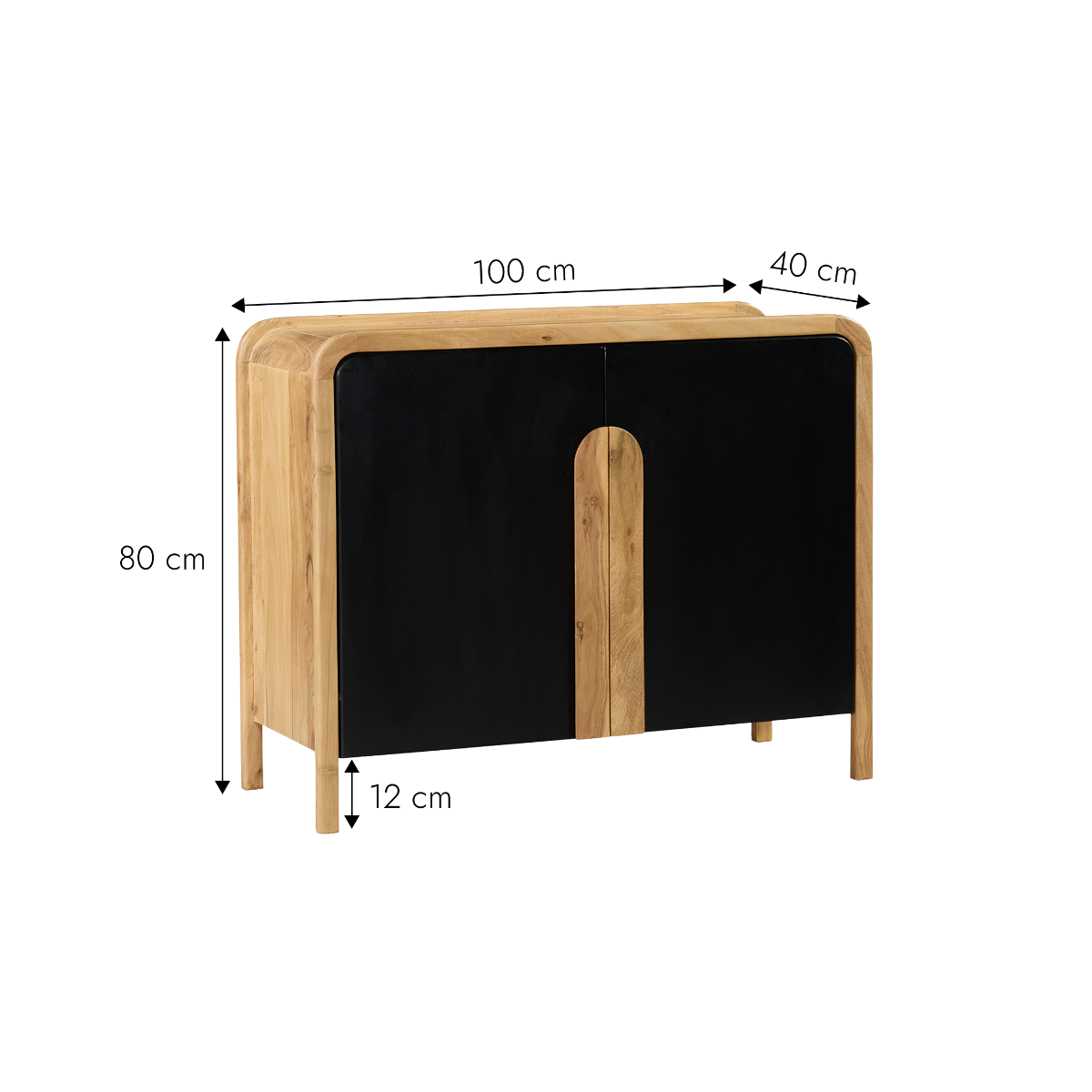 Buffet 2 portes en bois d'acacia César