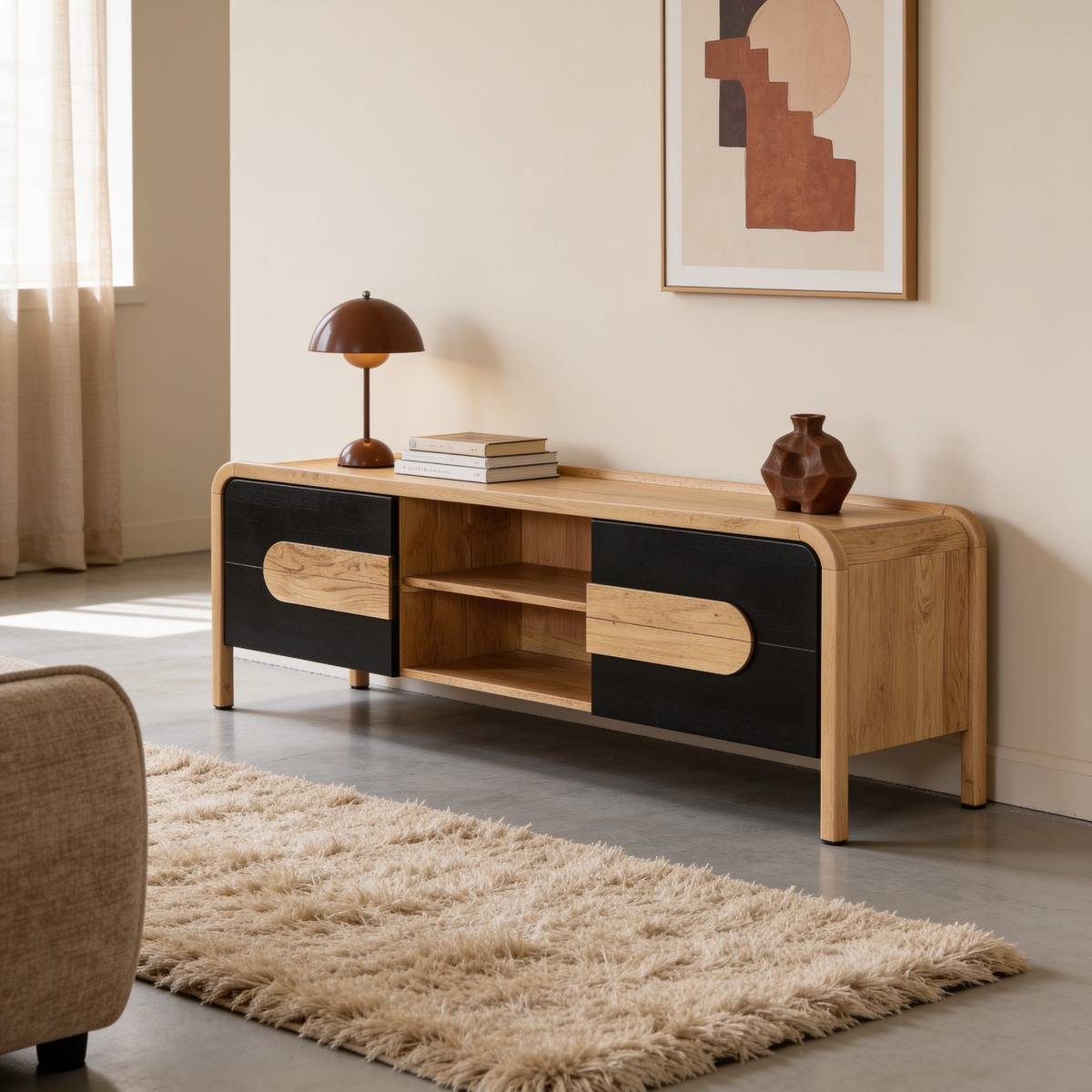 Meuble TV en bois d'acacia César