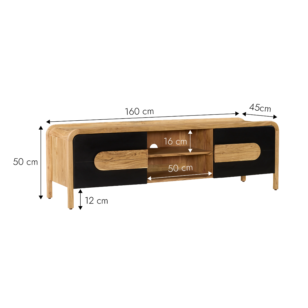 Meuble TV en bois d'acacia César