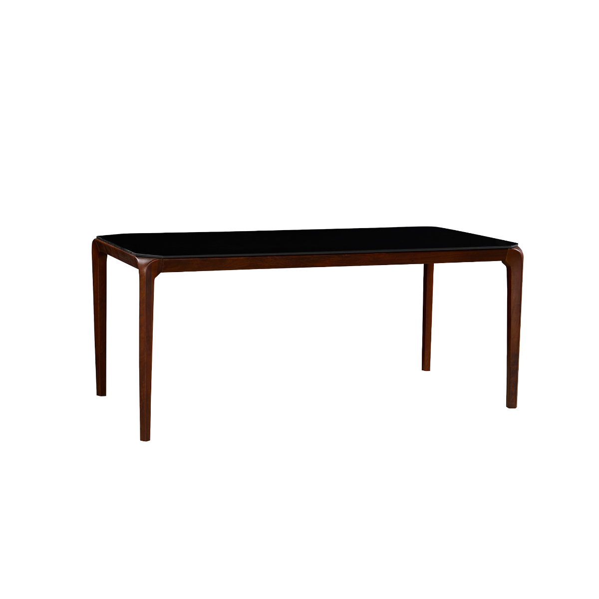 Table à manger en bois de manguier et en verre Carrie