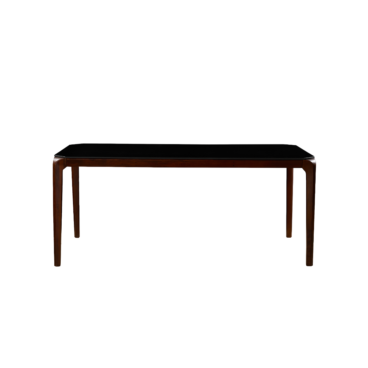 Table à manger en bois de manguier et en verre Carrie
