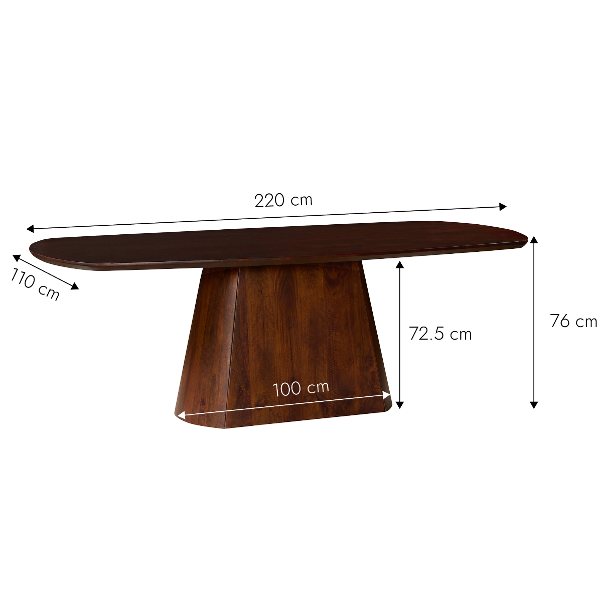 Table à manger en bois de manguier Solyma