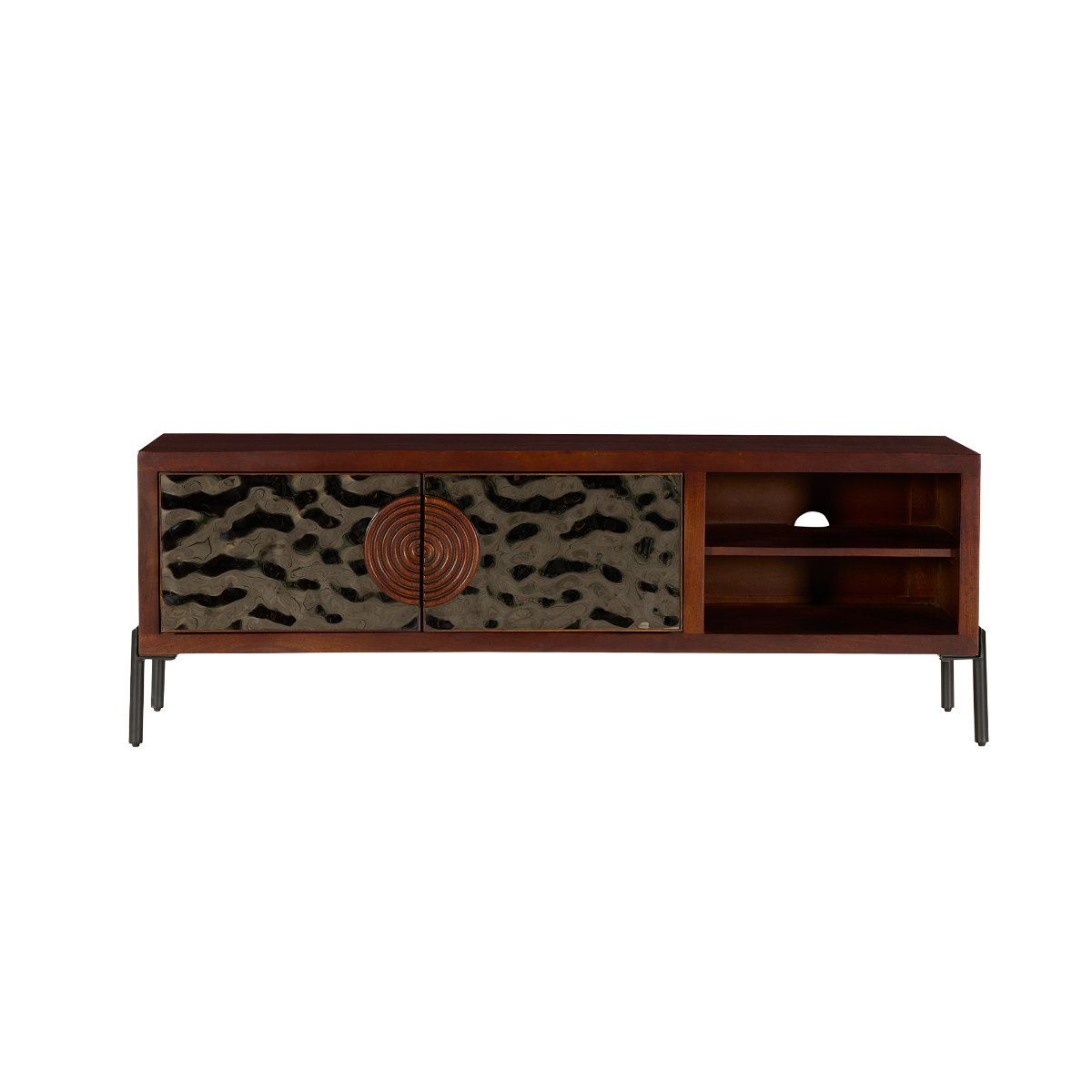 Meuble TV en bois de manguier et métal Nayeli