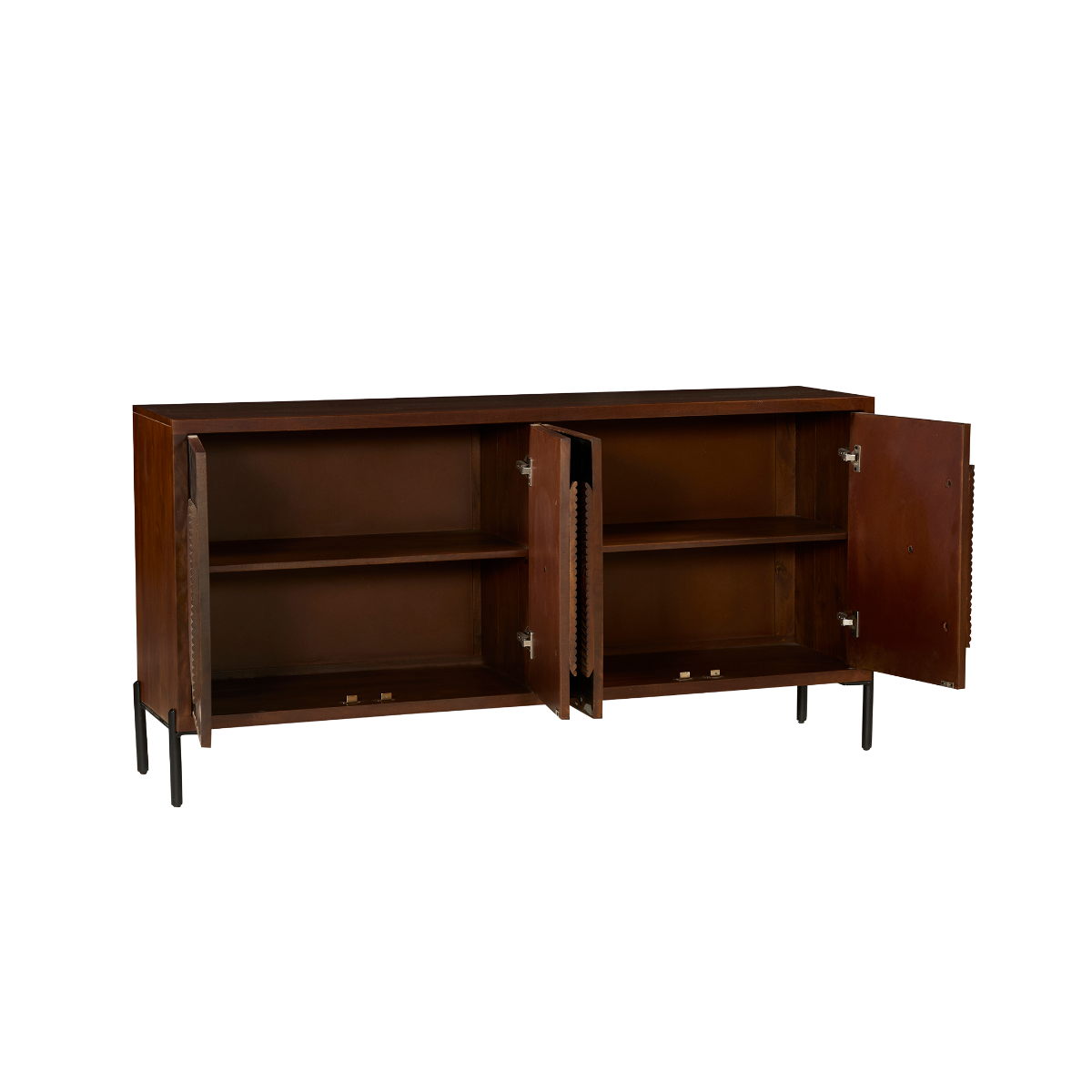 Buffet 4 portes en bois de manguier et métal Nayeli
