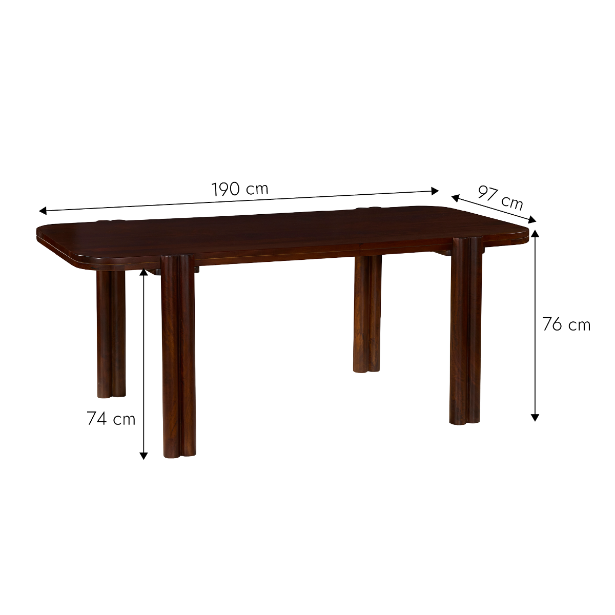 Table à manger en bois de manguier Auralia