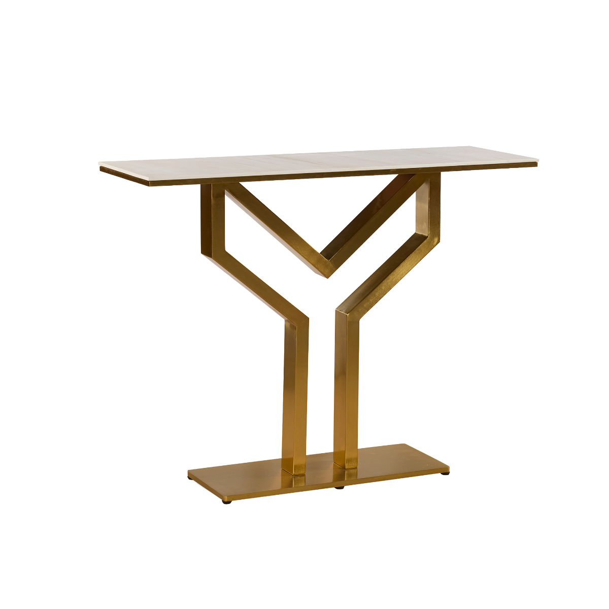 Console en métal doré et en céramique Ayla