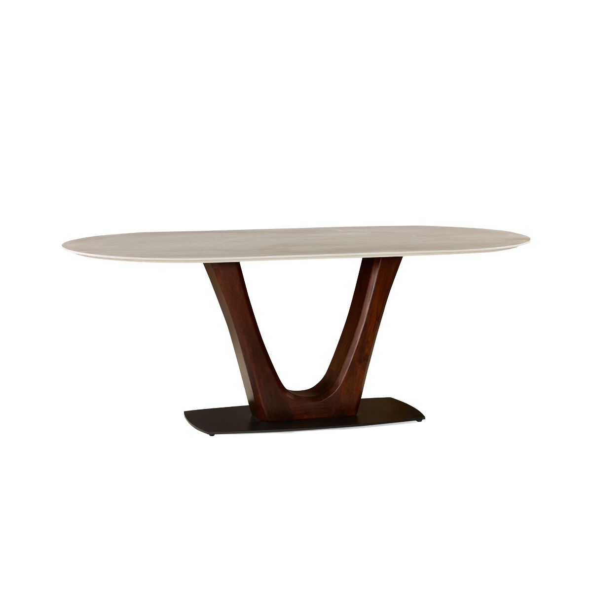 Table à manger en bois de manguier et en céramique Aydena