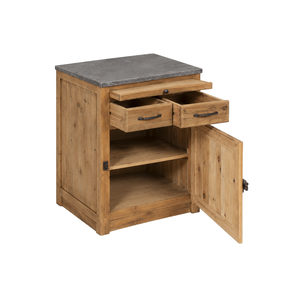 Meuble bas de cuisine 2 tiroirs, 1 porte - Champêtre