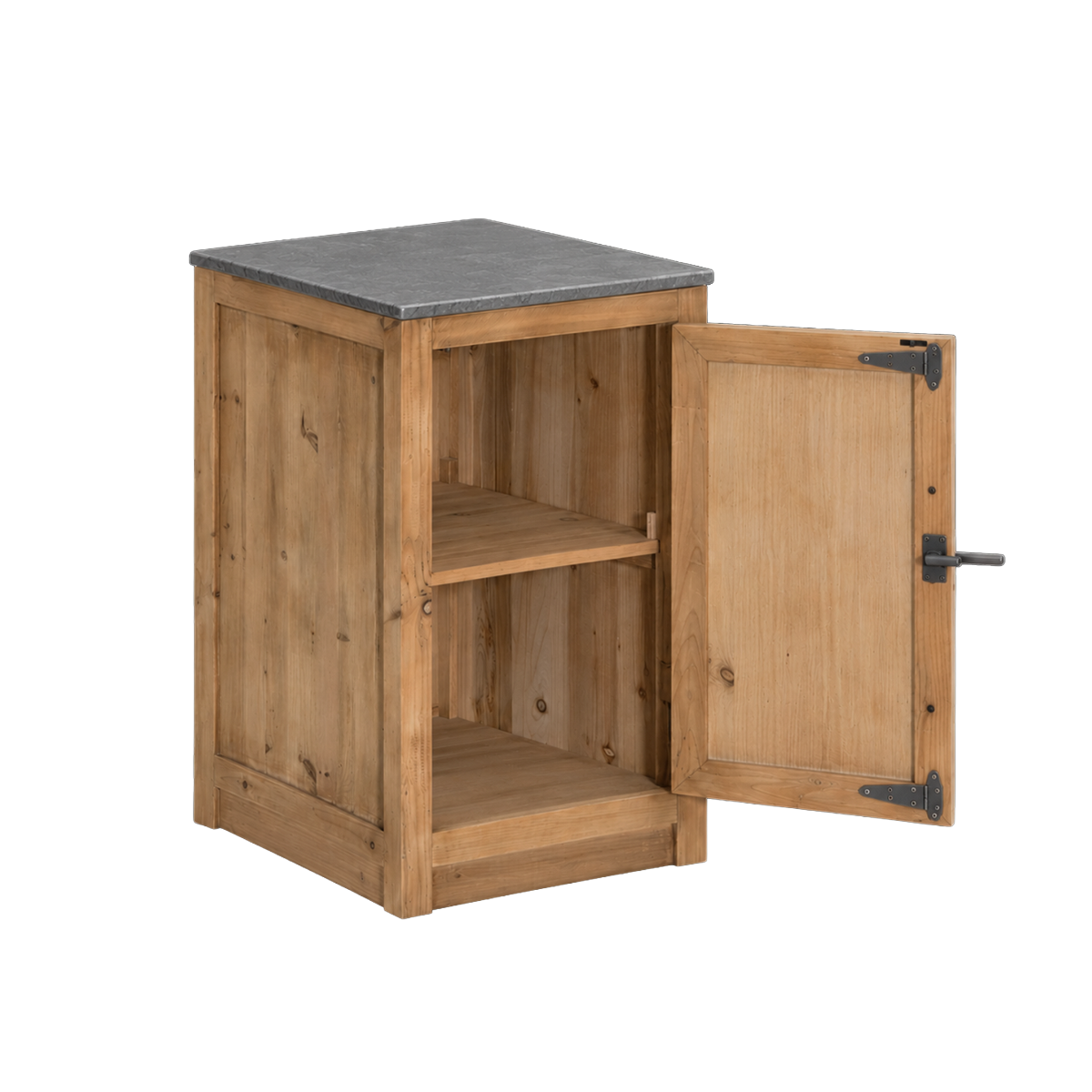 Meuble bas de cuisine 1 porte poignées frigo Champêtre