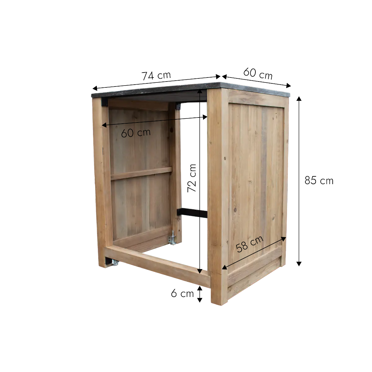 Meuble bas de cuisine pour lave vaisselle Champêtre