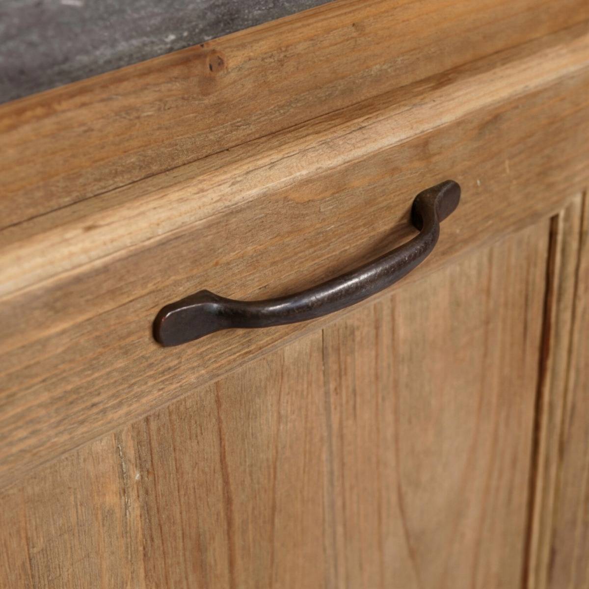 Meuble bas de cuisine 1 porte rangement poubelle Champêtre