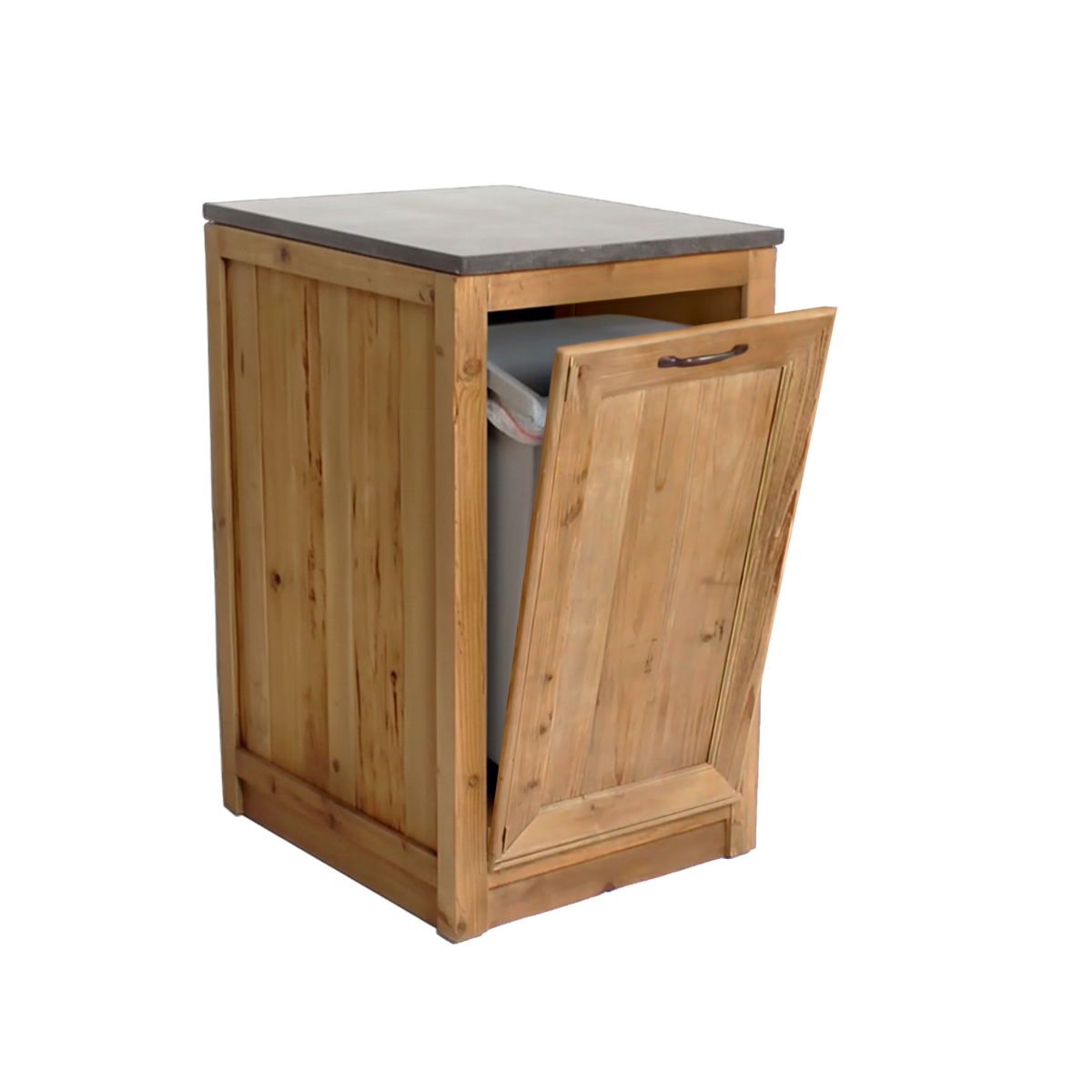 Meuble bas de cuisine 1 porte rangement poubelle Champêtre