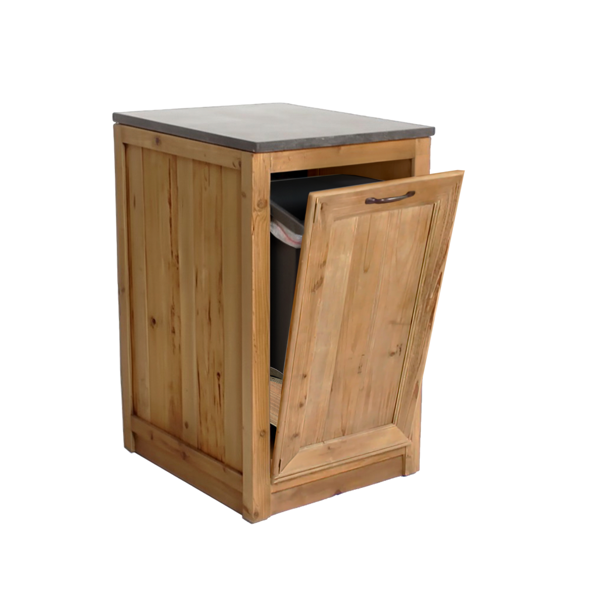 Meuble bas de cuisine 1 porte rangement poubelle Champêtre
