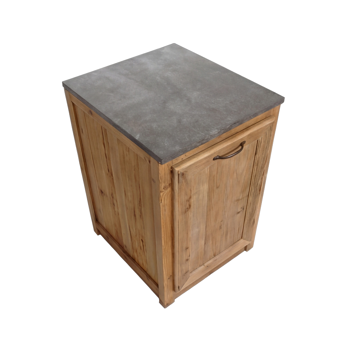 Meuble bas de cuisine 1 porte rangement poubelle Champêtre