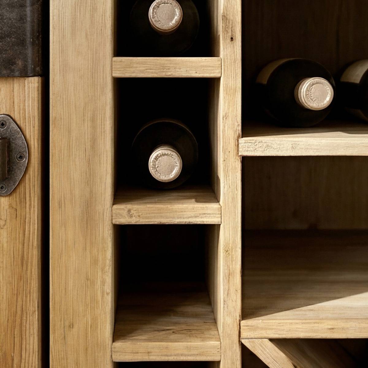 Meuble bas de cuisine range-bouteilles Champêtre