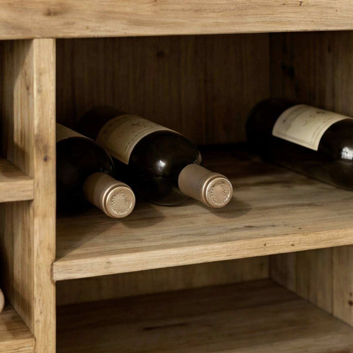 Meuble bas de cuisine range-bouteilles Champêtre