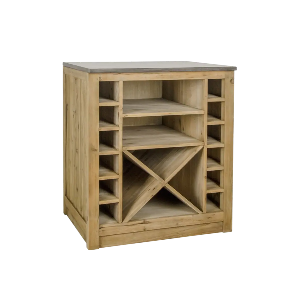 Meuble bas de cuisine range-bouteilles Champêtre