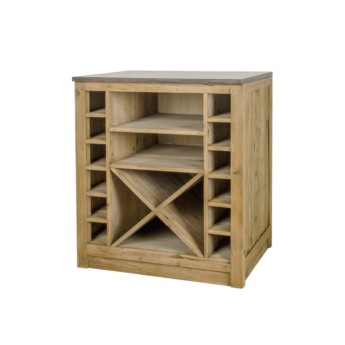 Meuble bas de cuisine range-bouteilles Champêtre