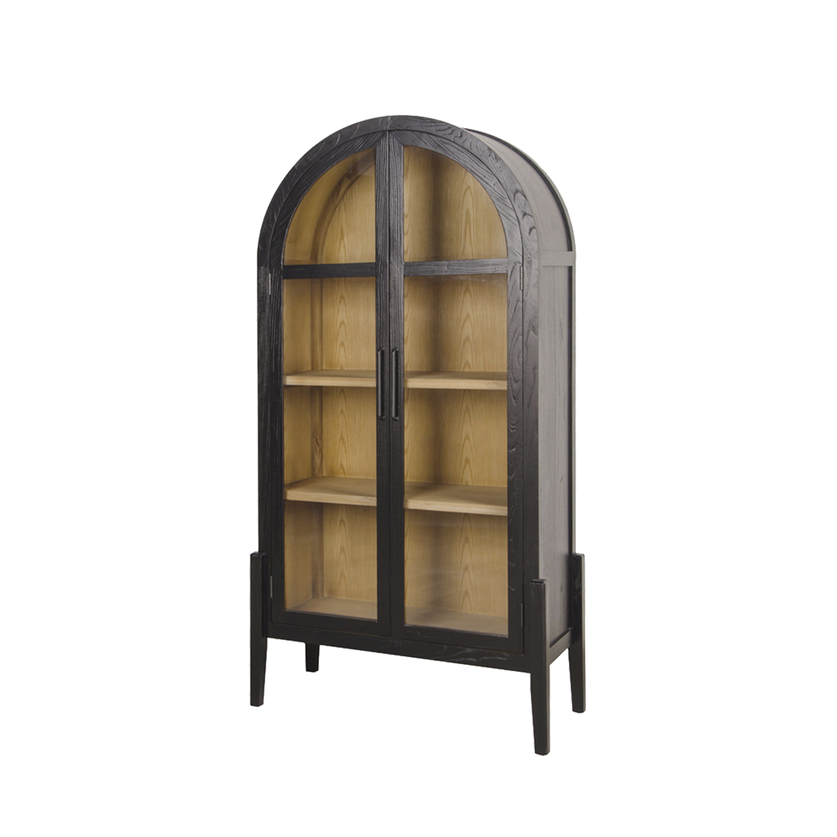 Vitrine arrondie en bois de orme Bruce