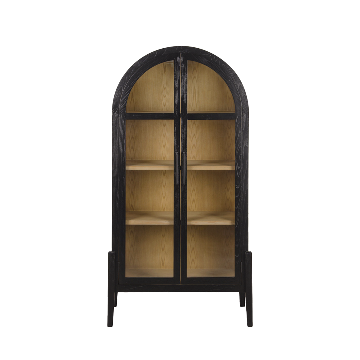 Vitrine arrondie en bois de orme Bruce