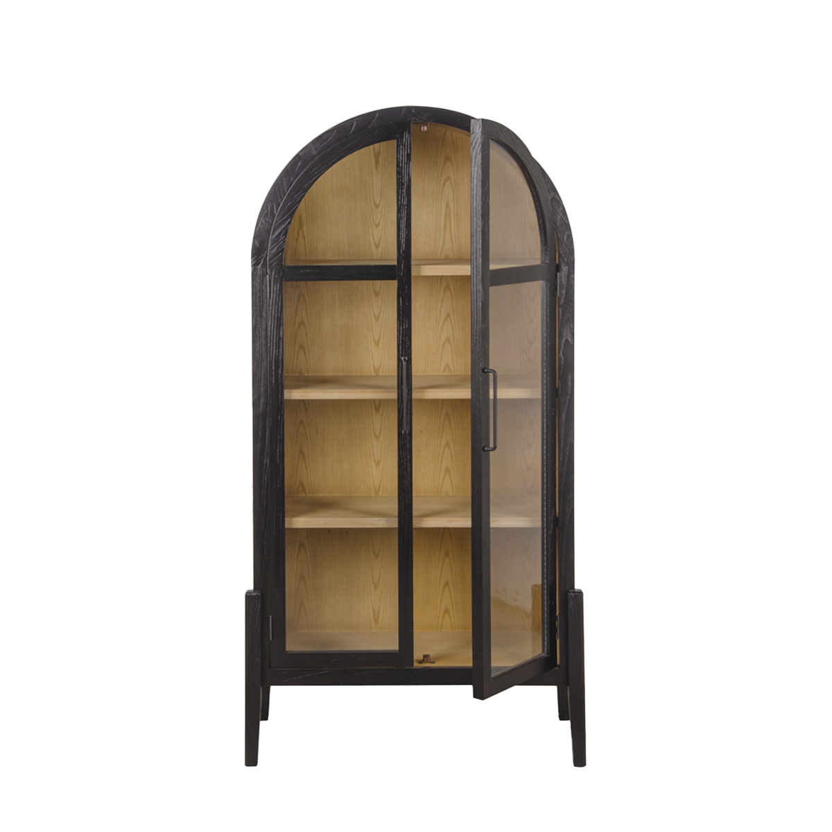 Vitrine arrondie en bois de orme Bruce