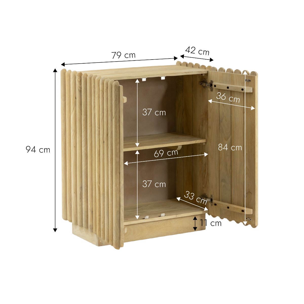 Buffet haut en bois de manguier Avery