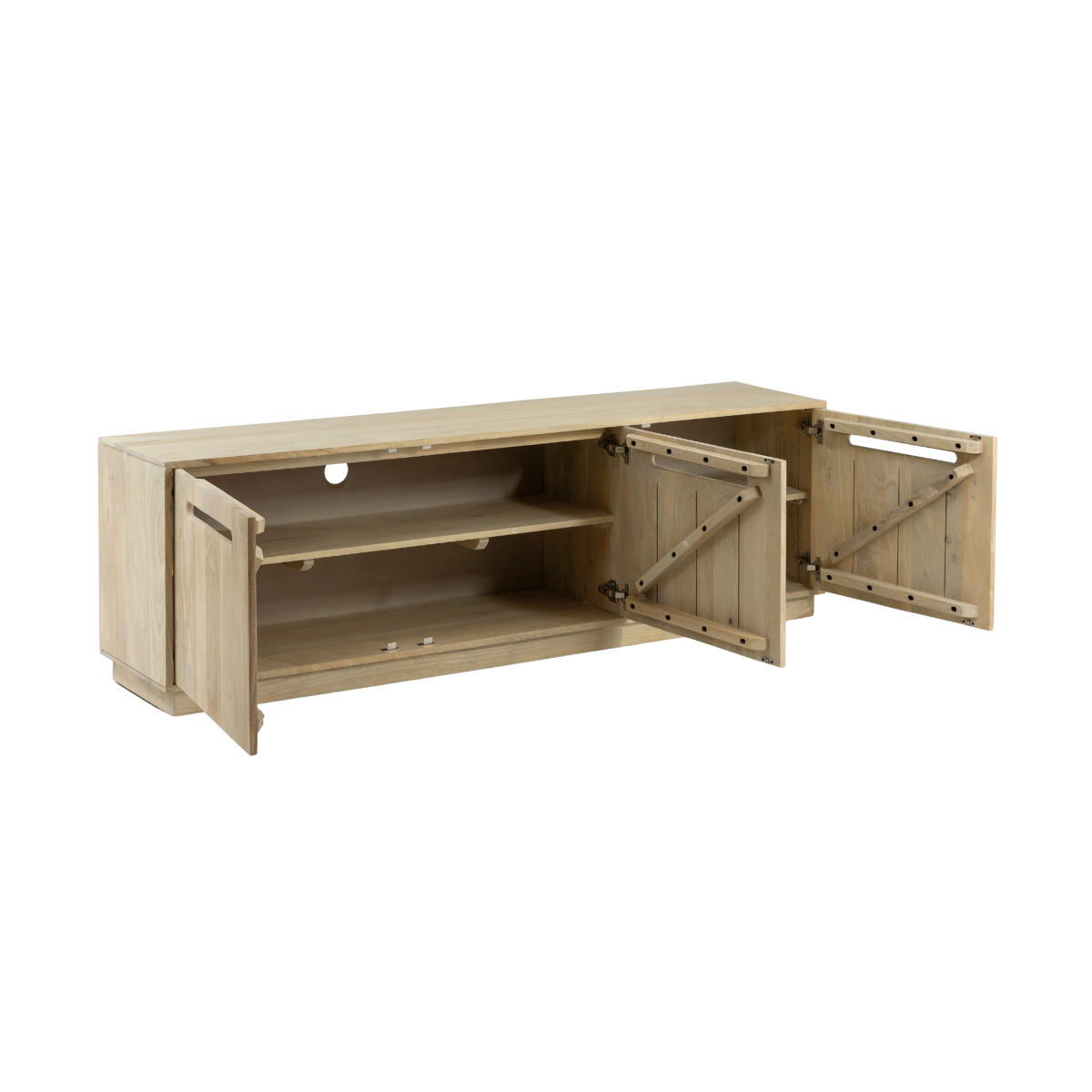 Meuble TV 3 portes en bois de manguier Roni