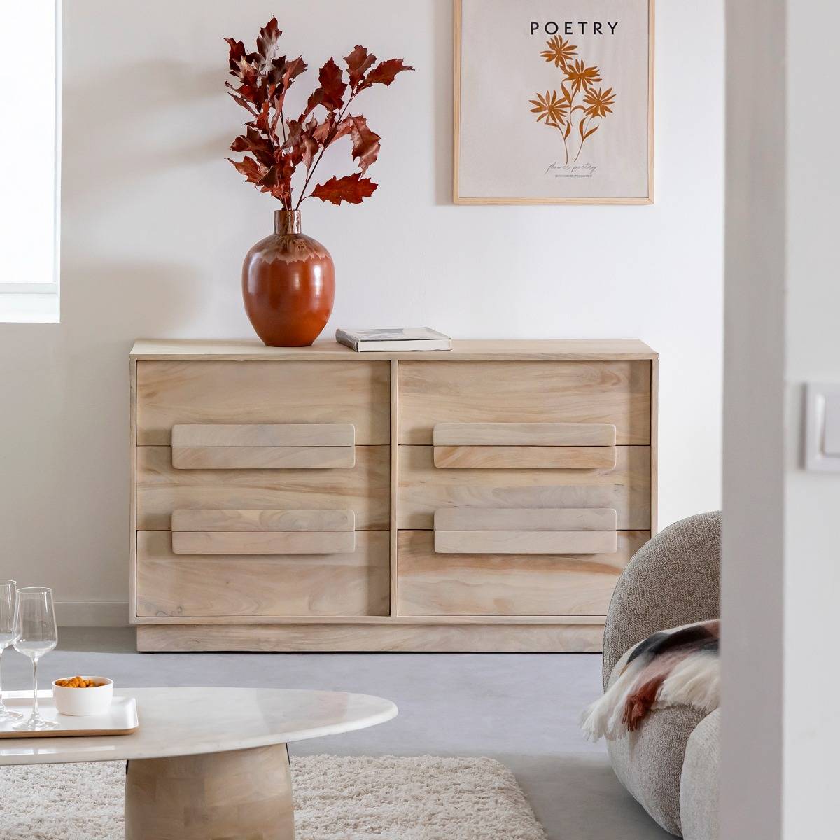 Commode en bois de manguier Lioris