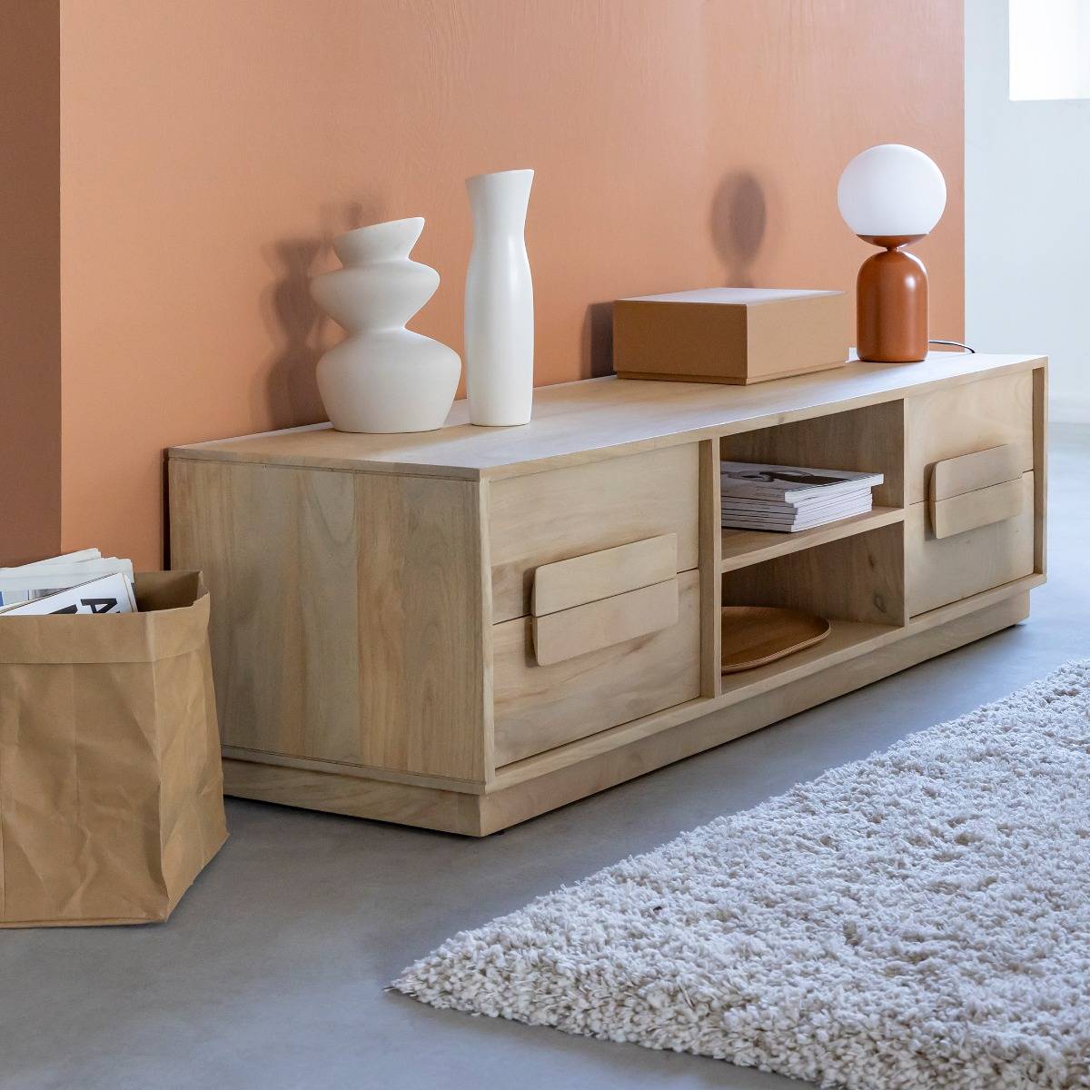 Meuble TV en bois de manguier Lioris