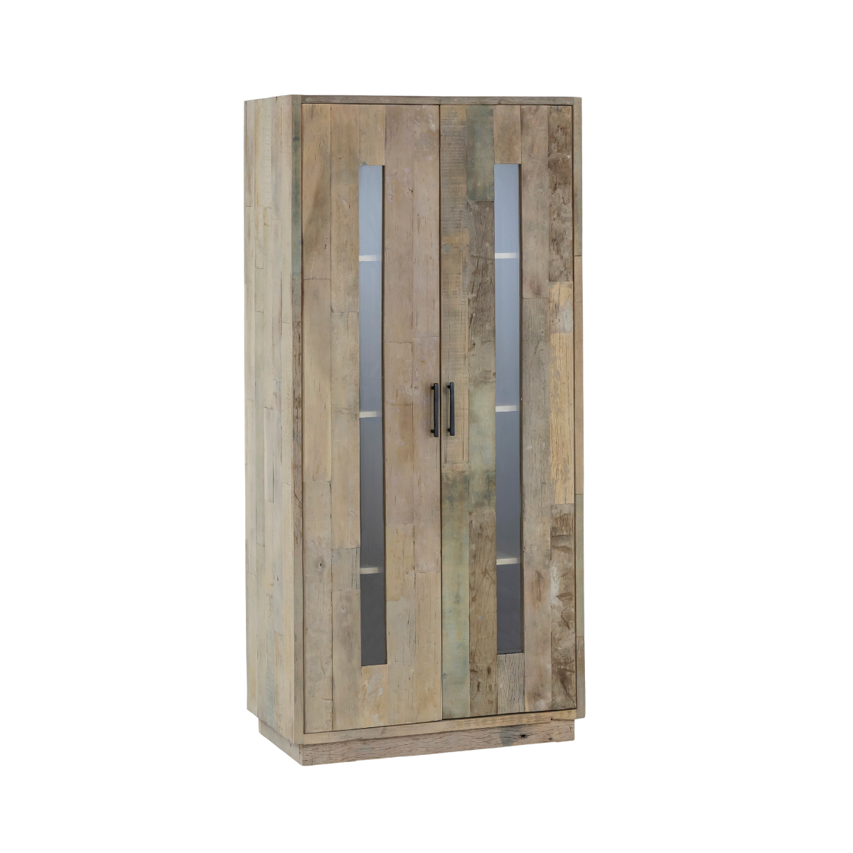 Vitrine en bois recyclé et marbre Damian